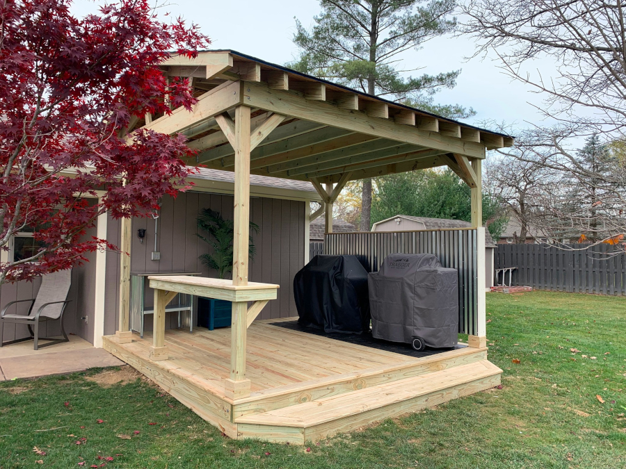 Who needs a Grill Hut with built in surface? Just add stools!